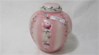 Fenton Rosalene decorated ginger jar