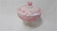 Fenton Rosalene pond lily covered candy
