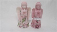 2 Fenton rosalene decorated Angels