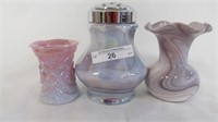 Purple Slalg glass Sugar shaker/ TP/ 4" vase