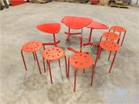 RED KIDS' ADJUSTABLE TABLES & MATCHING CHAIRS