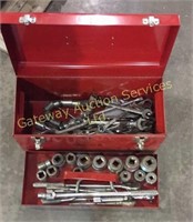 Red Tool box with tools