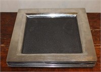 (14) SQUARE STAINLESS STEEL SERVING TRAYS