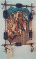 16x22 native american horse art wall hanging