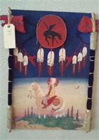 17x25 native american painting wall art signed