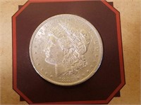 1883 Morgan Silver Dollar on Card