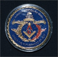 Mason's Medallion Coin /  Enamel