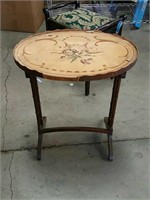 Painted oval end table