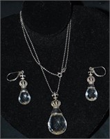 925 & Crystal Necklace & Earring Set