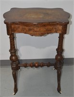 Antique Burled Accent Table (Needs Refinishing)