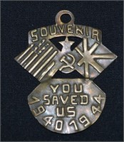 WWII Souvenir Medallion USA & Russia