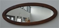 Vtg Oval Wood Frame Mirror 46.5"l x 19.5"w