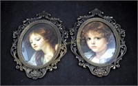 2 Victorian 11" Oval Italy Ornate Picture Frames