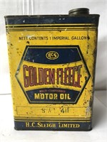 Golden Fleece hex 1 imperial gallon oil tin