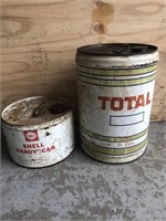 Total 5 gallon & Shell 2 gallon drums