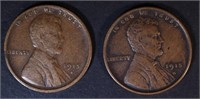 2-VF 1915-S LINCOLN CENTS
