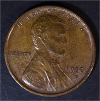 1910-S LINCOLN CENT, XF/AU