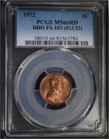 1972 LINCOLN CENT PCGS MS66RD