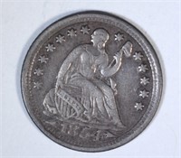 1854-O WITH ARROWS SEATED HALF DIME, XF