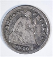 1849/8 SEATED HALF DIME, VF