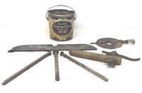 Tin w/ Antique Tools