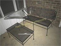 METAL SETTEE AND TABLE