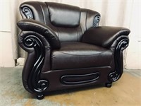 Oversized Dark Brown Leather Sofa Chair
