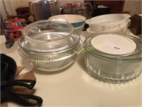 LOT OF PYREX CLEAR GLASS BOWLS
