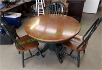 Country Round Dining Table w/ 3 Chairs