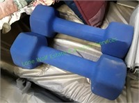 Pair of 8 Pound Blue Dumbbells