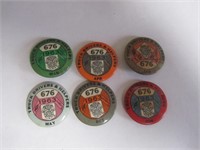 6 Truck Drivers & Helpers Pin Buttons-1963 & 1964