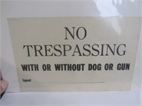 Vtg. Paper No Trespassing With or Without