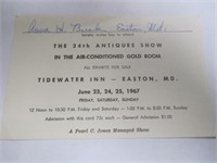 1967 Antique Show at Tidewater Inn, Easton, Md.