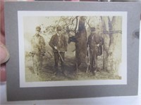 Antique Bear Hunting Photo 3.5 x 2 3/8 in.