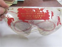 Vtg. Delmar Del. Raceways Cowboy Eye Mask