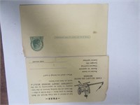 2 Vtg. CASE Dealer Postcards w/1 cent Stamps