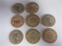 8 Wooden Nickels-Bay Bridge Walk,1972 Coin Shows,