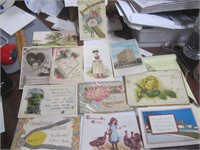 12 Antique Greeting Postcards 1912-1936