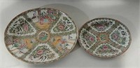 Two 1800's Rose Medallion Platters