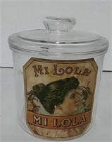 Mi Lola glass cigar canister