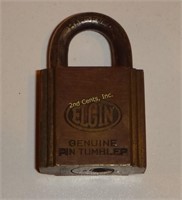 Small Old Elgin Brass Key Lock (No Key)