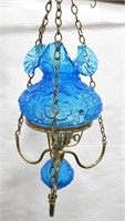 FENTON Blue Electrified Hurricane Hanging Lamp