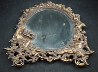 1908 Solid Brass David Radamaker Nouveau Mirror