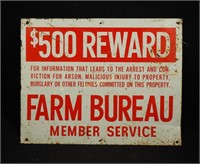 Vtg 11" X 14" Farm Bureau Steel Membership Sign