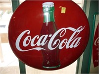 48" PORCELAIN BUTTON COCA COLA SIGN