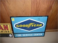GOODYEAR DOUBLE SIDED TIN SIGN