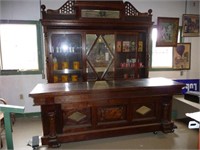 1800'S WALNUT BACK BAR & FRONT COUNTER
