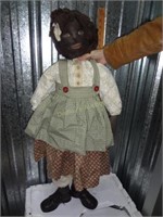 Black Americana Custom Made Rag Doll W/ Painted Fa