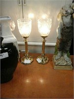Pair of brass colored lamps
