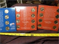 3 Sets US Presidential Dollar Coin Sets